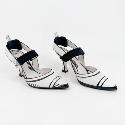 Fendi x Joshua Vides Colibri Pumps in White Leather – Size 39