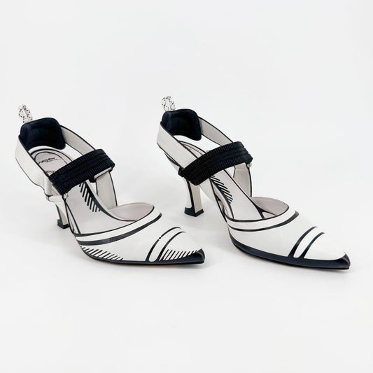 Fendi x Joshua Vides Colibri Pumps in White Leather – Size 39