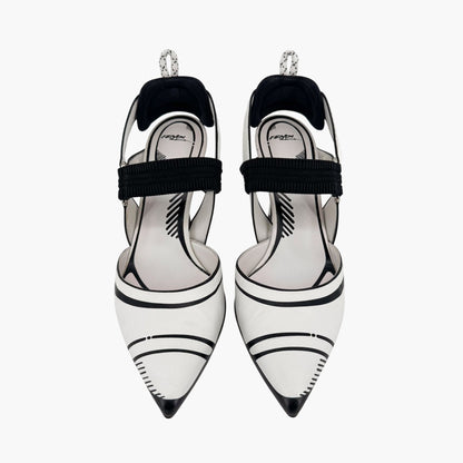 Fendi x Joshua Vides Colibri Pumps in White Leather – Size 39