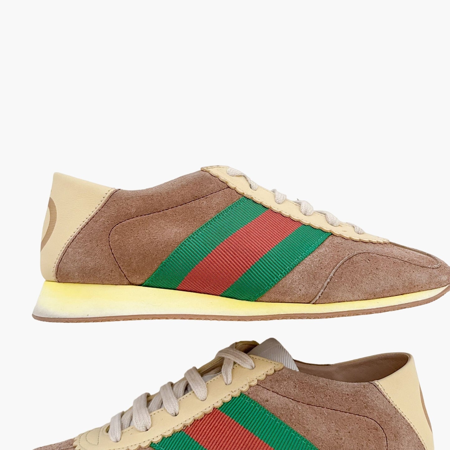 Gucci Rocket Collapsible Sneakers in Tan Suede Size 36
