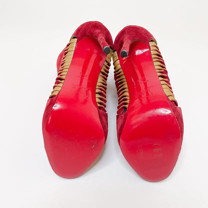 Christian Louboutin Miss Circus 120 in Carmin/Mekong Suede Size 35.5