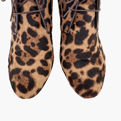 Christian Louboutin Compacta 70 Booties in Leopard Pony Size 40.5