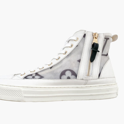 Louis Vuitton Stellar Sneaker Boot in White Monogram Mesh Size 37