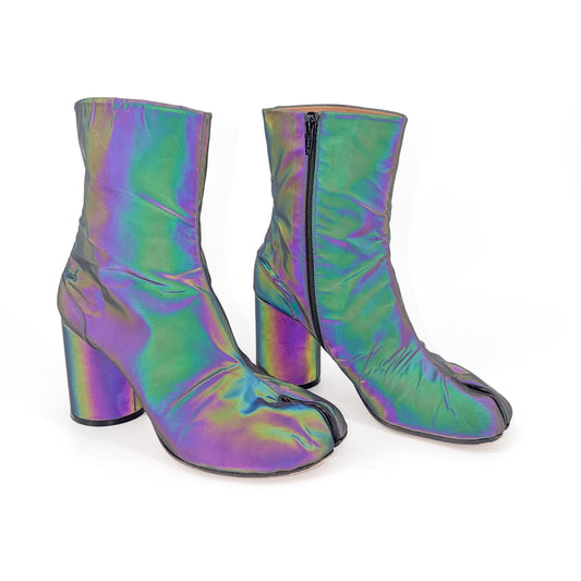 Maison Margiela Tabi Iridescent Ankle Boots Size 40