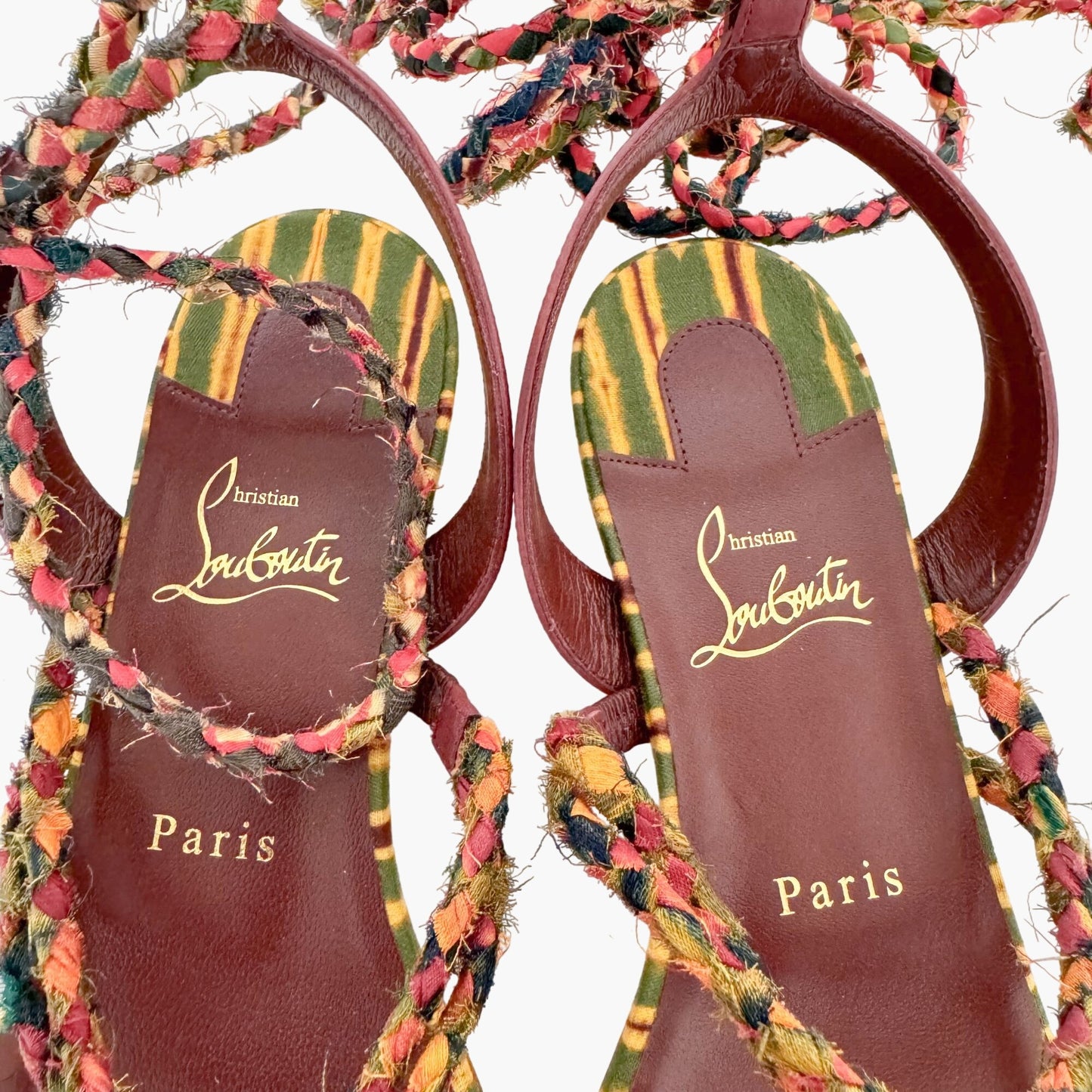 Christian Louboutin Maryam Lace Up Braided Sandals Size 37