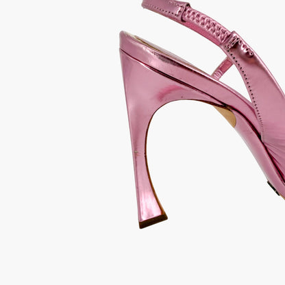 Christian Dior Two Tone Slingback Pumps Pink Black Size 39.5