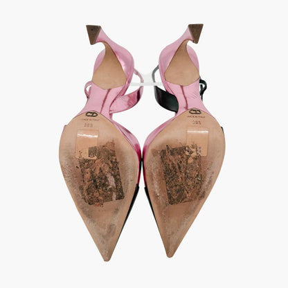 Christian Dior Two Tone Slingback Pumps Pink Black Size 39.5