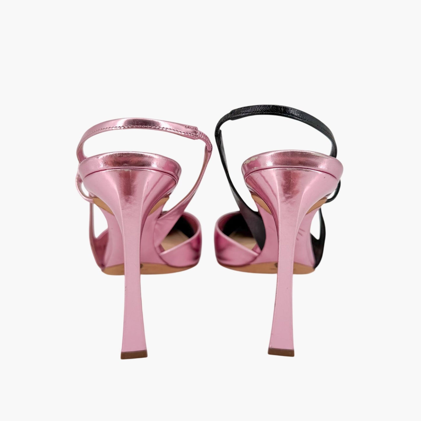 Christian Dior Two Tone Slingback Pumps Pink Black Size 39.5