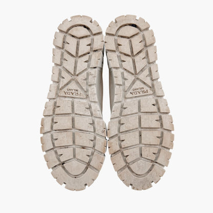 Prada Double Wheel Sequin Platform Sneakers White Size 39