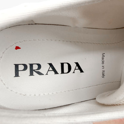 Prada Double Wheel Sequin Platform Sneakers White Size 39