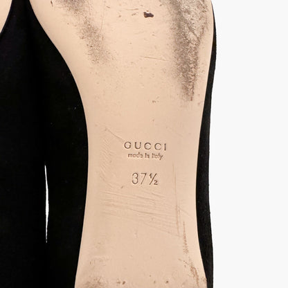 Gucci Dionysus Ballet Flats in Black Suede Size 37.5