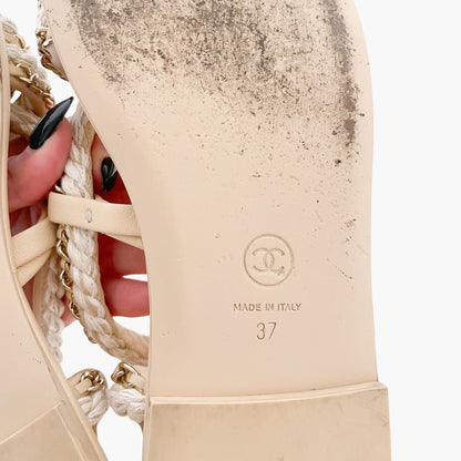 Chanel Spring/Summer 2022 Gladiator Sandals in Beige Size 37
