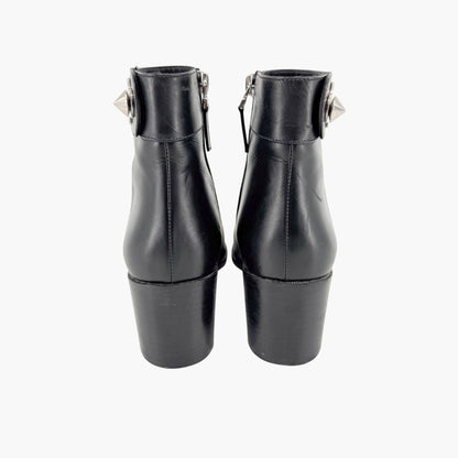 Fendi Stud Ankle Boots in Black Leather Size 38