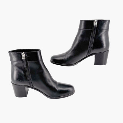 Fendi Stud Ankle Boots in Black Leather Size 38