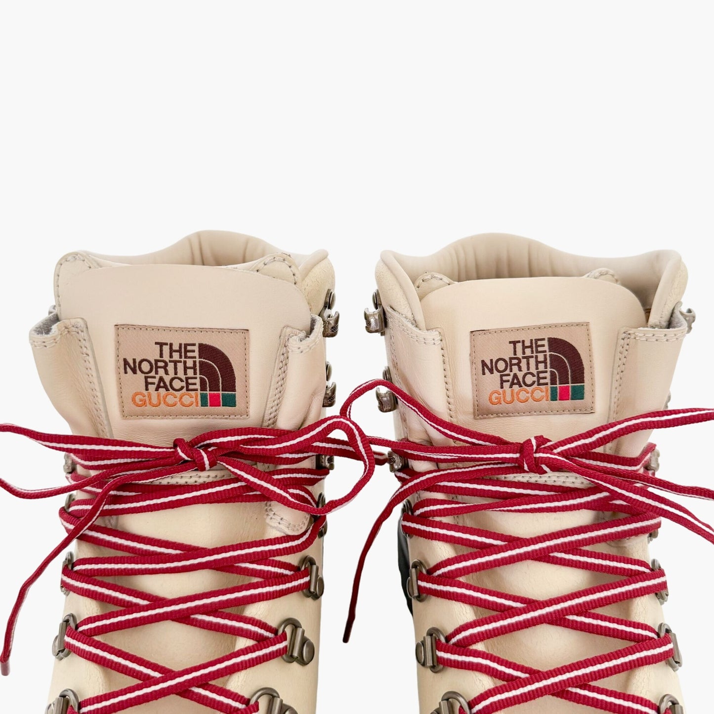 Gucci x The North Face Lace Up Hiking Boots in White/Cream Size 39