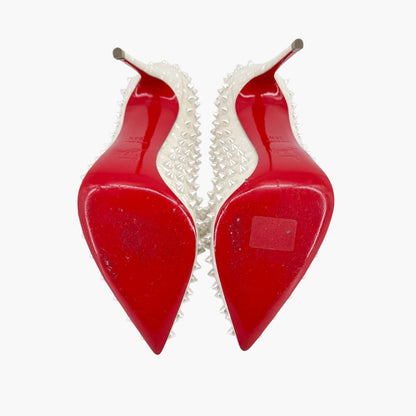Christian Louboutin Pigalle Follies Spikes White Size 38.5