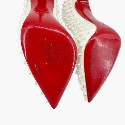 Christian Louboutin Pigalle Follies Spikes White Size 38.5