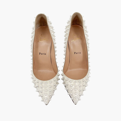 Christian Louboutin Pigalle Follies Spikes White Size 38.5
