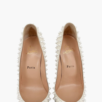 Christian Louboutin Pigalle Follies Spikes White Size 38.5