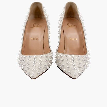 Christian Louboutin Pigalle Follies Spikes White Size 38.5