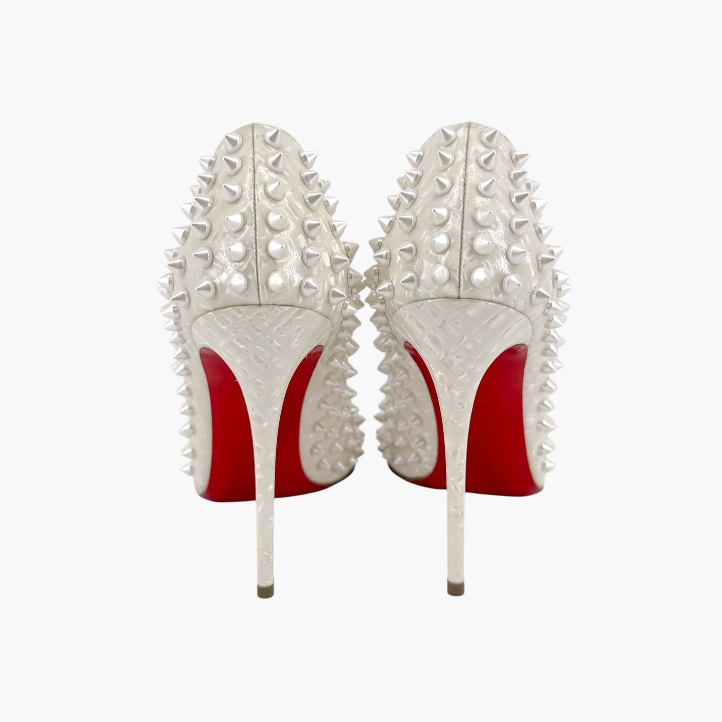 Christian Louboutin Pigalle Follies Spikes White Size 38.5