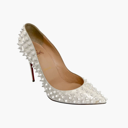 Christian Louboutin Pigalle Follies Spikes White Size 38.5