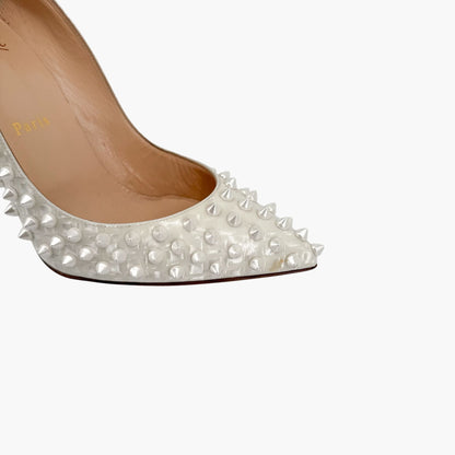 Christian Louboutin Pigalle Follies Spikes White Size 38.5