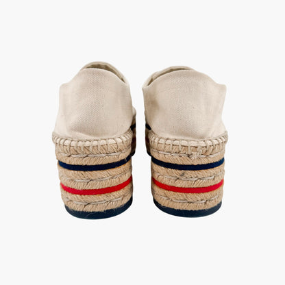 Gucci Lilibeth Platform Espadrille Sneakers in Beige Canvas – Size 37