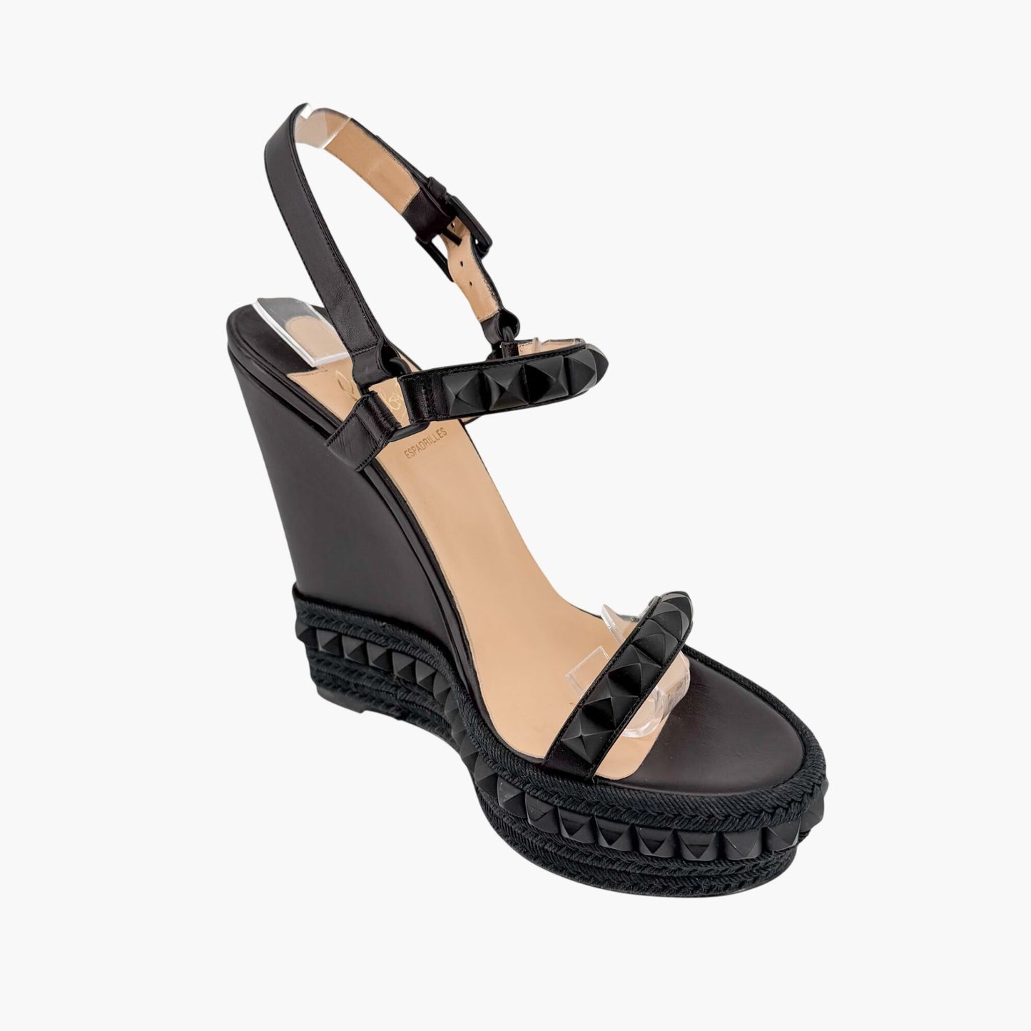 Christian Louboutin Cataclou 140 Spike Wedge Sandals Black Size 39