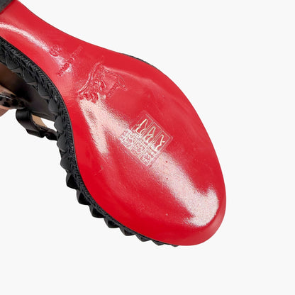 Christian Louboutin Cataclou 140 Spike Wedge Sandals Black Size 39