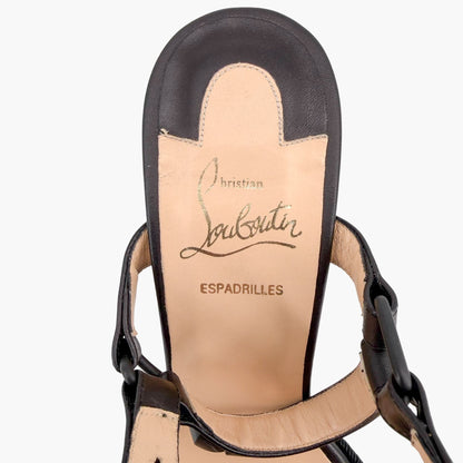 Christian Louboutin Cataclou 140 Spike Wedge Sandals Black Size 39