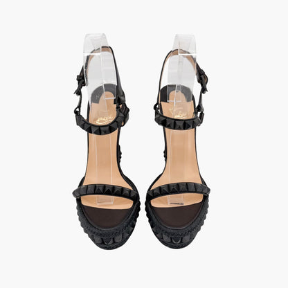 Christian Louboutin Cataclou 140 Spike Wedge Sandals Black Size 39