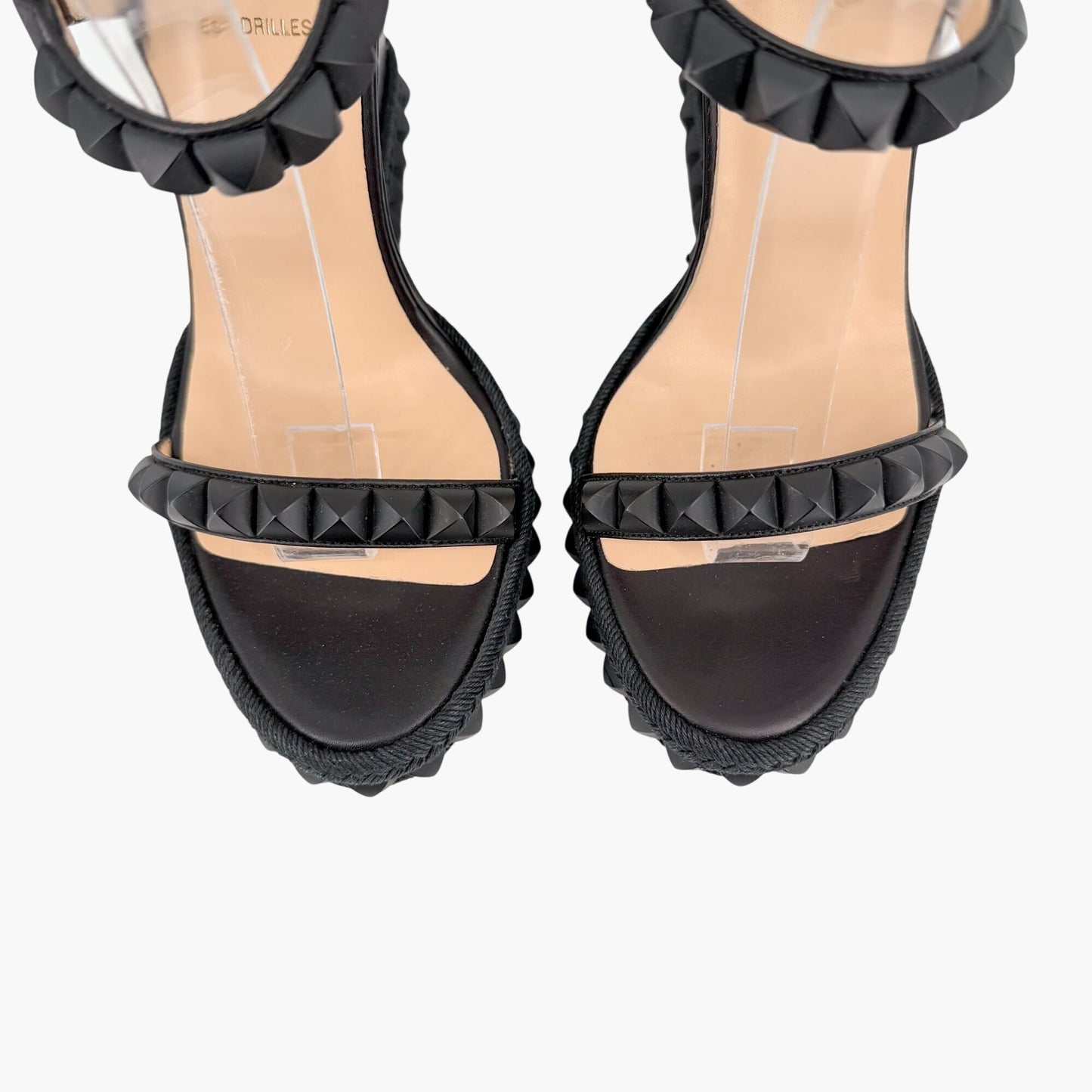 Christian Louboutin Cataclou 140 Spike Wedge Sandals Black Size 39