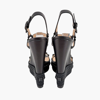 Christian Louboutin Cataclou 140 Spike Wedge Sandals Black Size 39
