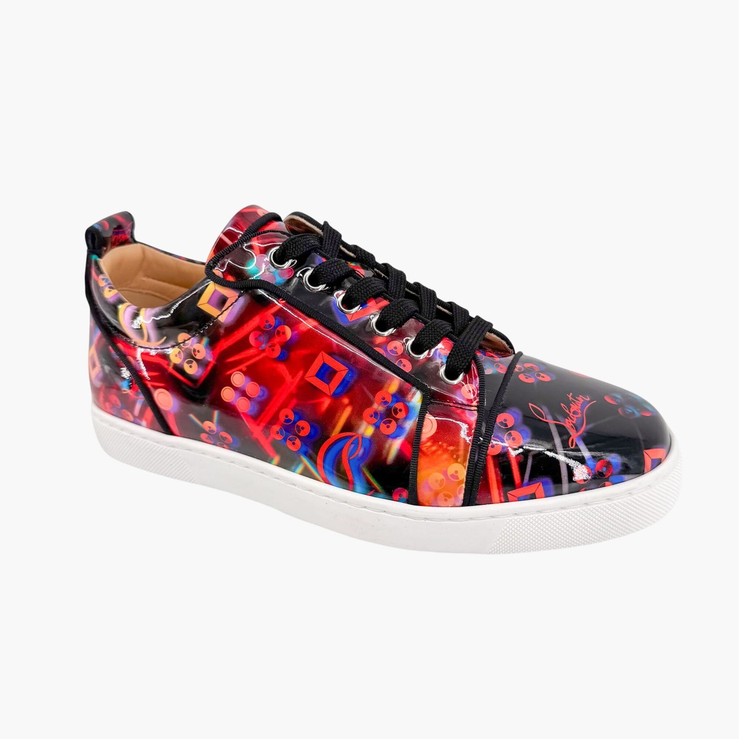 Christian Louboutin Louis Junior Orlato Sneakers in Disco Laser Patent Leather Size 40