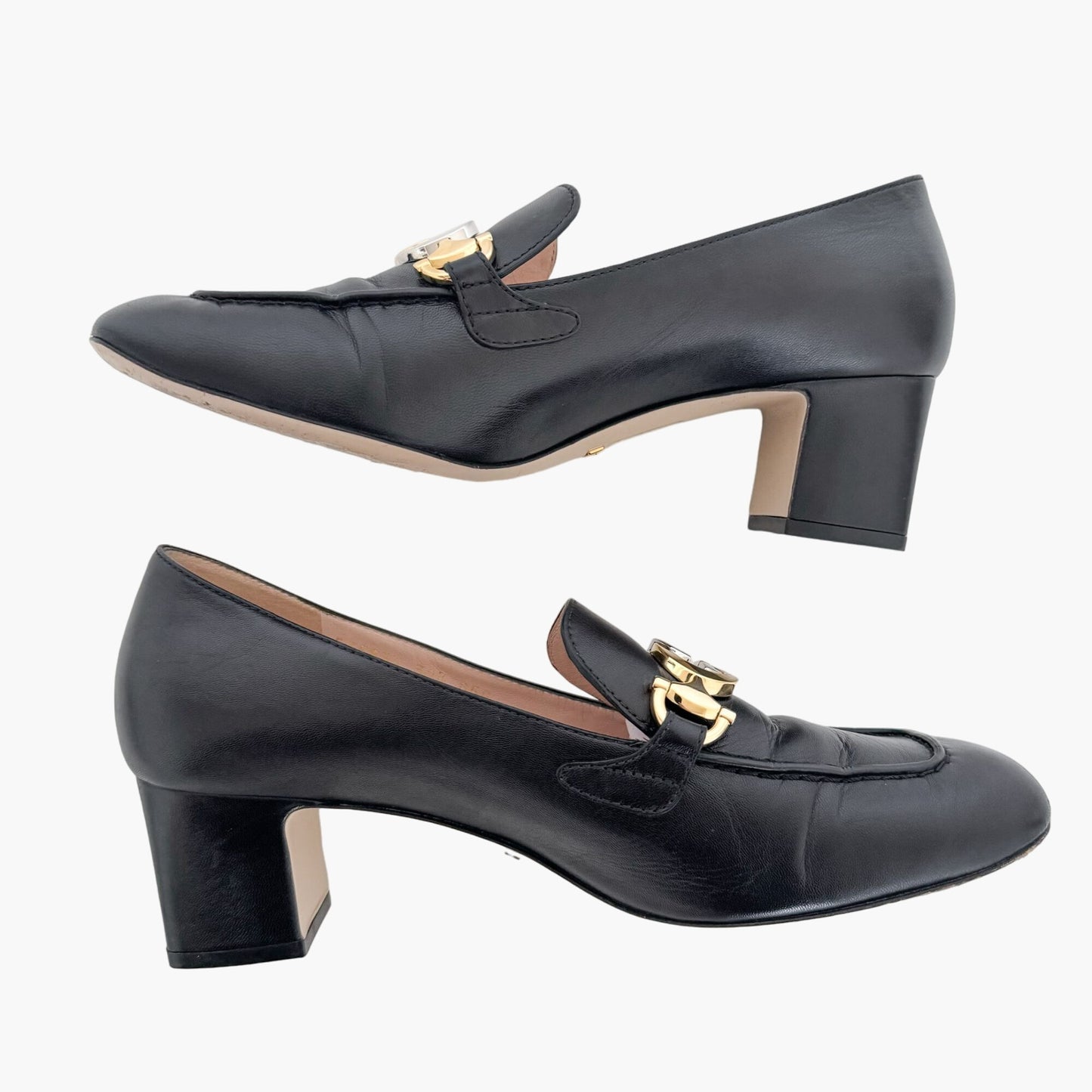 Gucci Zumi GG Loafer Pumps in Black Leather Size 39.5