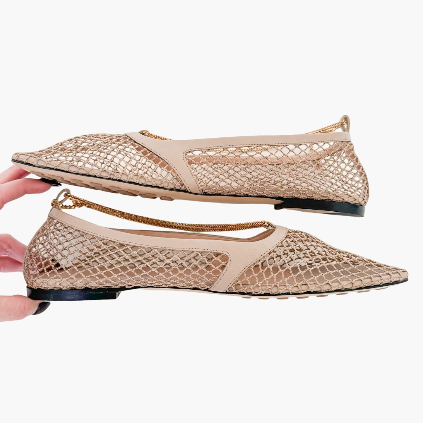 Bottega Veneta Stretch Ballerina Flat in Beige Size 42