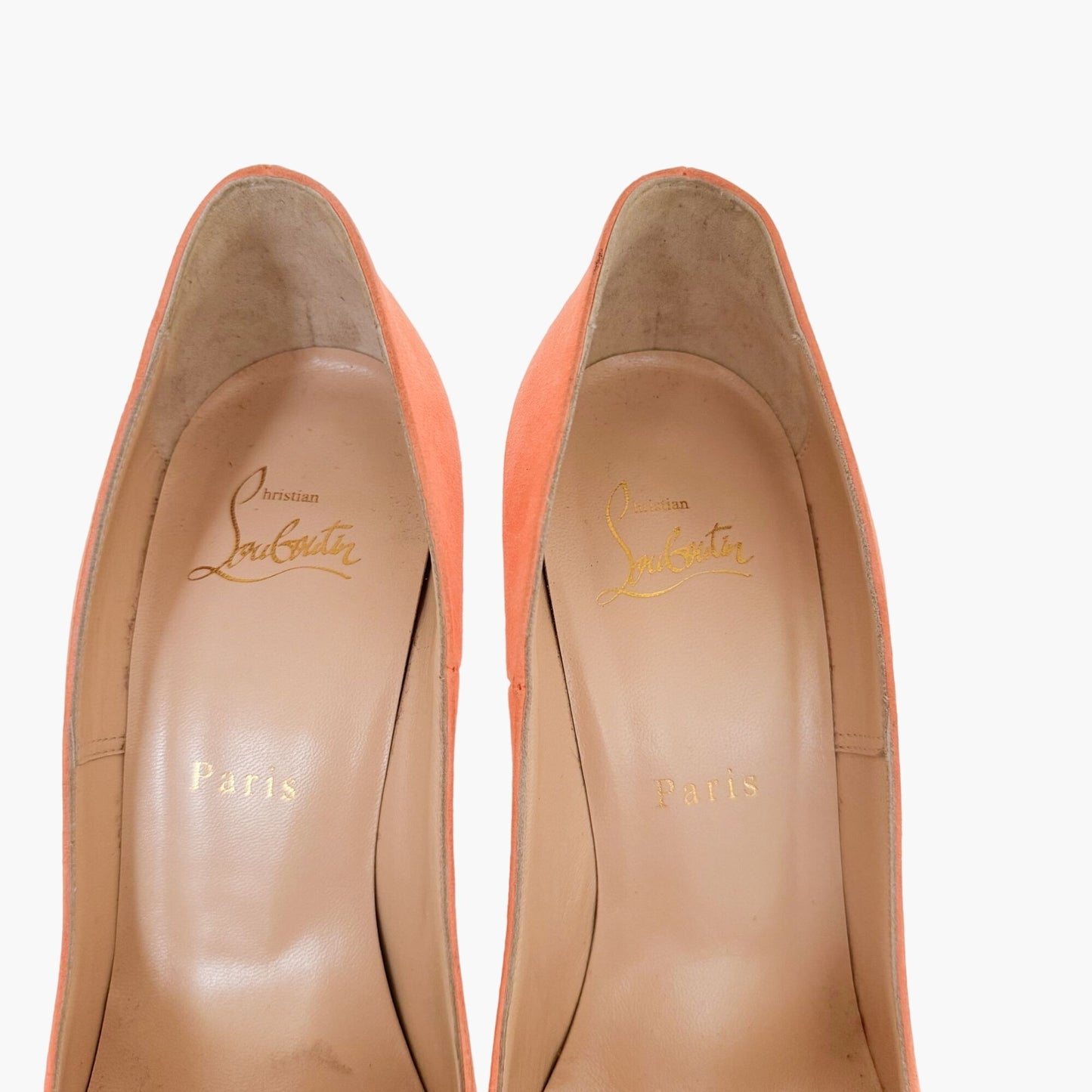 Christian Louboutin So Kate 120 Pumps in Orange Suede Size 38