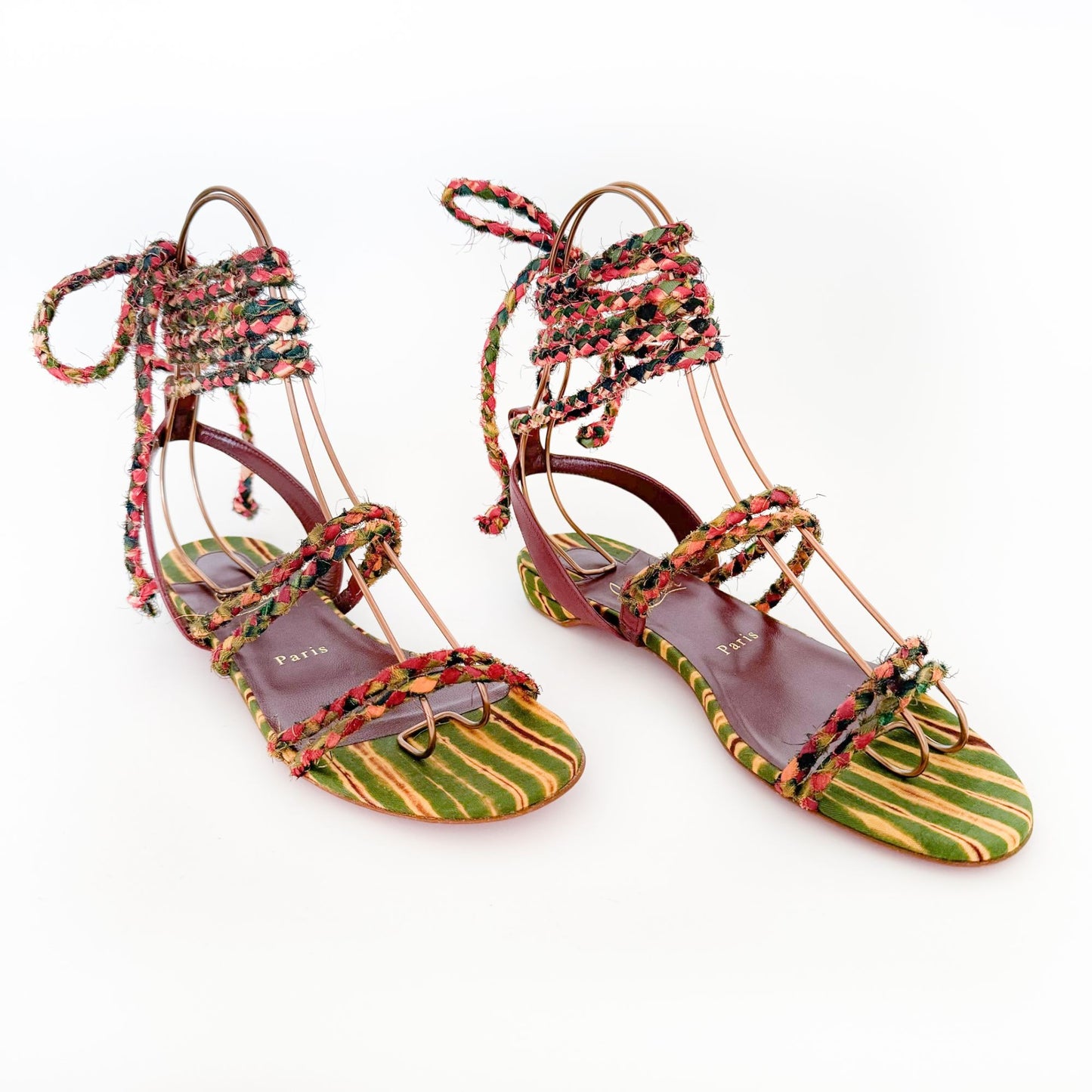 Christian Louboutin Maryam Lace Up Braided Sandals Size 37