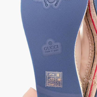 Gucci Lilibeth Lace-Up Platform Espadrilles in Beige Canvas Size 41