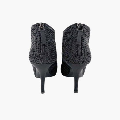 Chanel CC Cap Toe Beaded Ankle Booties in Black Size 38.5