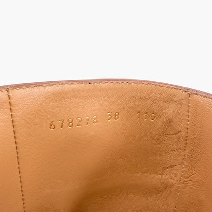Gucci Ellis GG Knee High Riding Boots in Beige Monogram Canvas Size 38