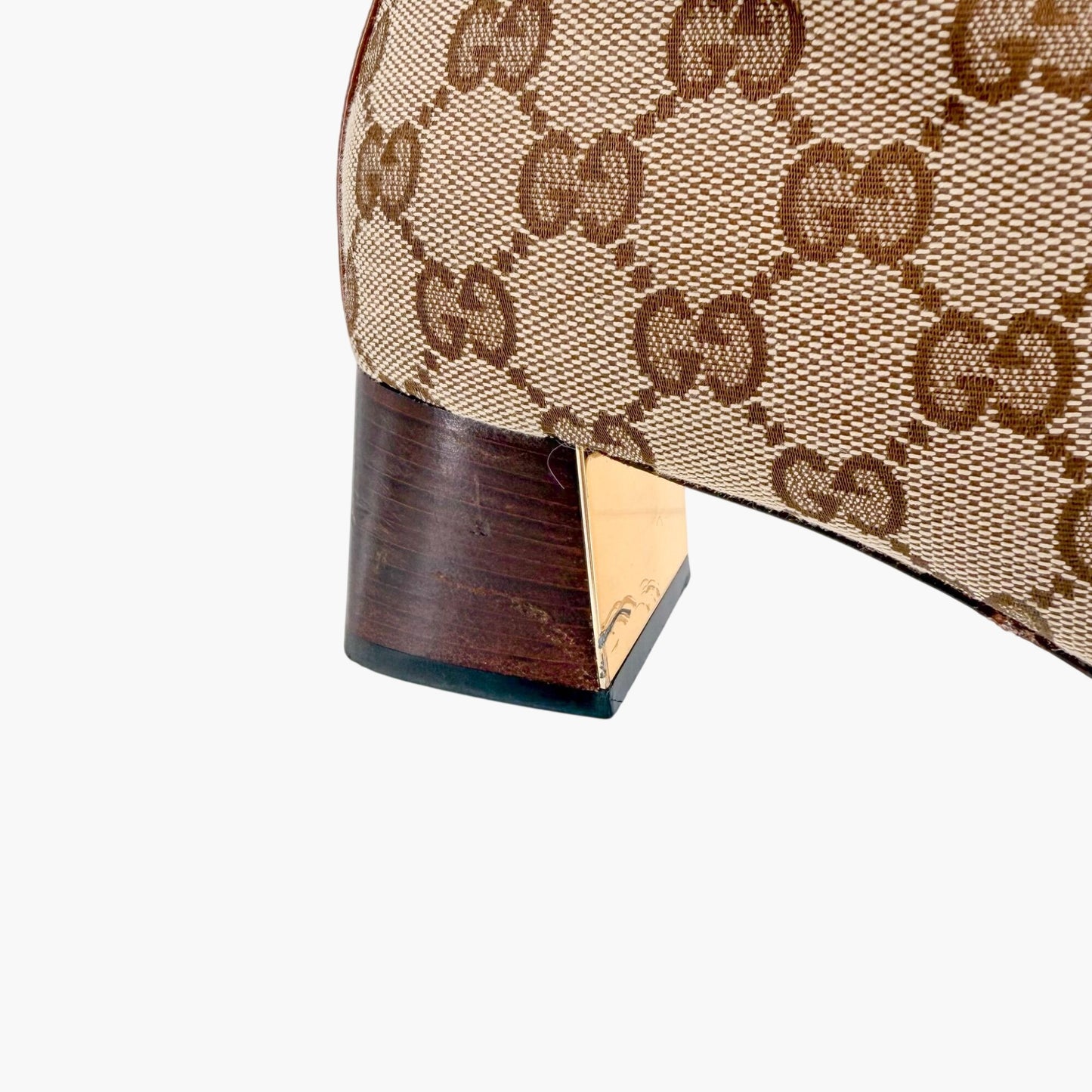 Gucci Ellis GG Knee High Riding Boots in Beige Monogram Canvas Size 38