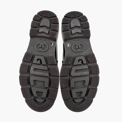 Gucci Interlocking G Platform Loafers in Black Leather Size 39