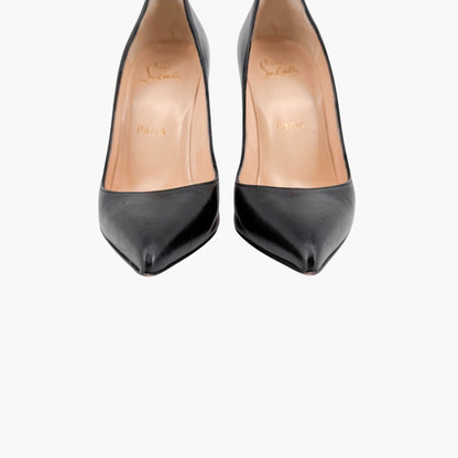 Christian Louboutin Pigalle Follies 100 in Black Shiny Nappa Leather Size 36.5