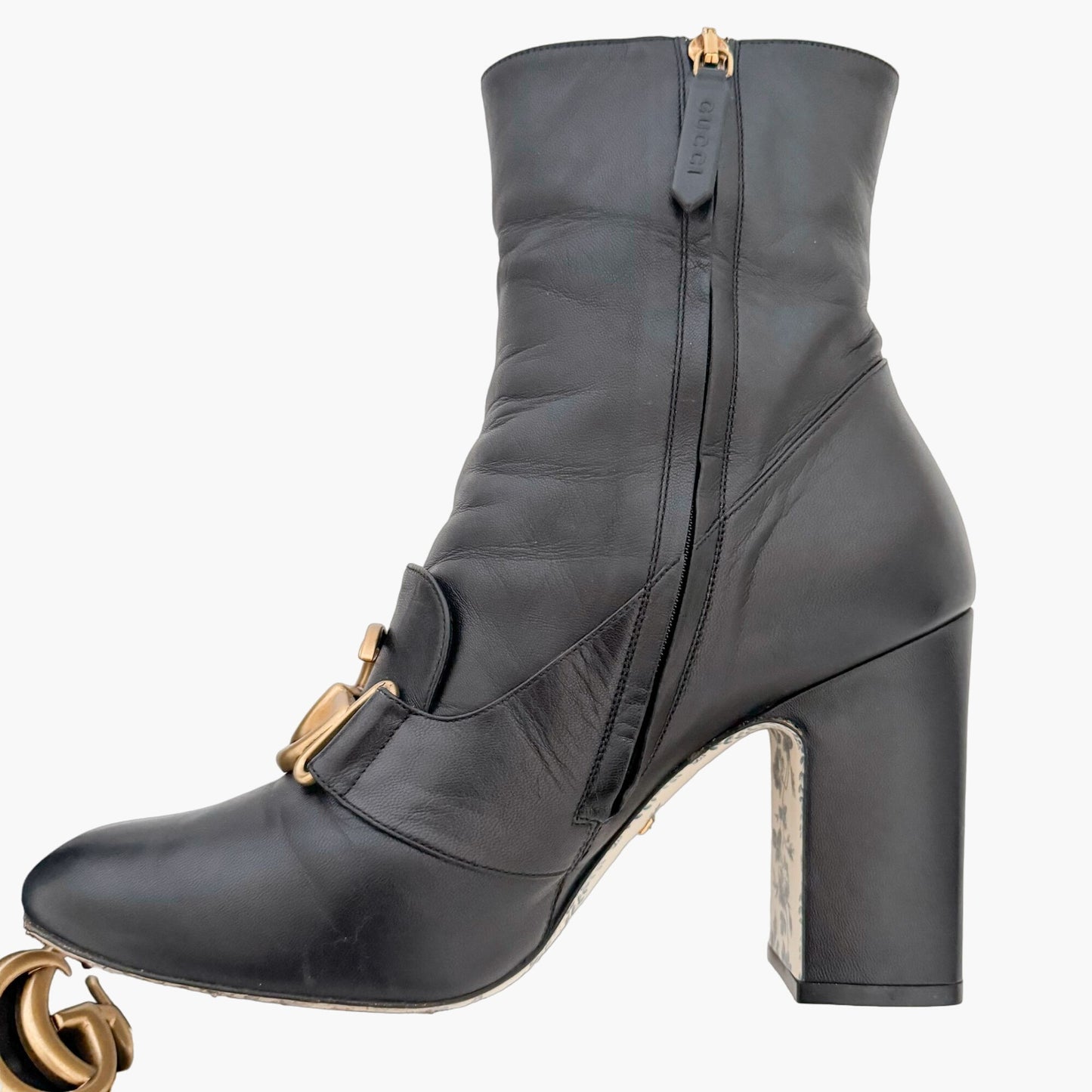 Gucci Victoire Ankle Boots in Black Leather Size 39
