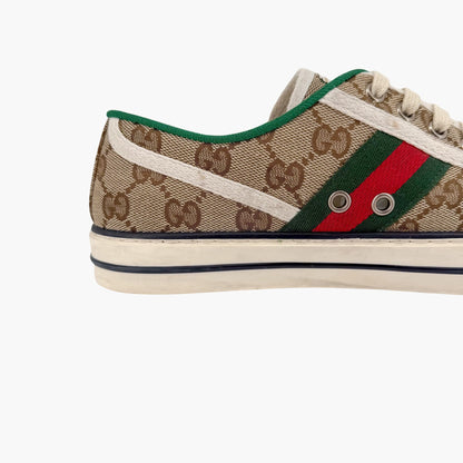 Gucci Tennis 1977 Low Top Sneakers in Beige GG Canvas Size 38