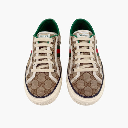 Gucci Tennis 1977 Low Top Sneakers in Beige GG Canvas Size 38