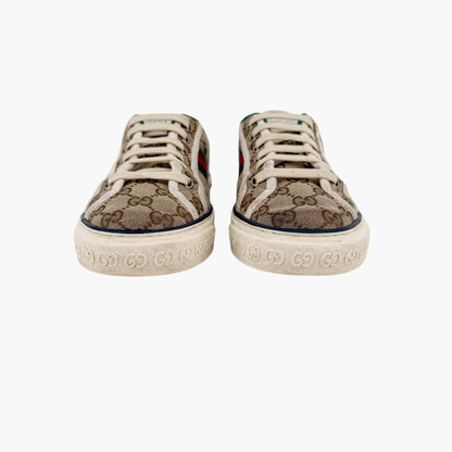 Gucci Tennis 1977 Low Top Sneakers in Beige GG Canvas Size 38
