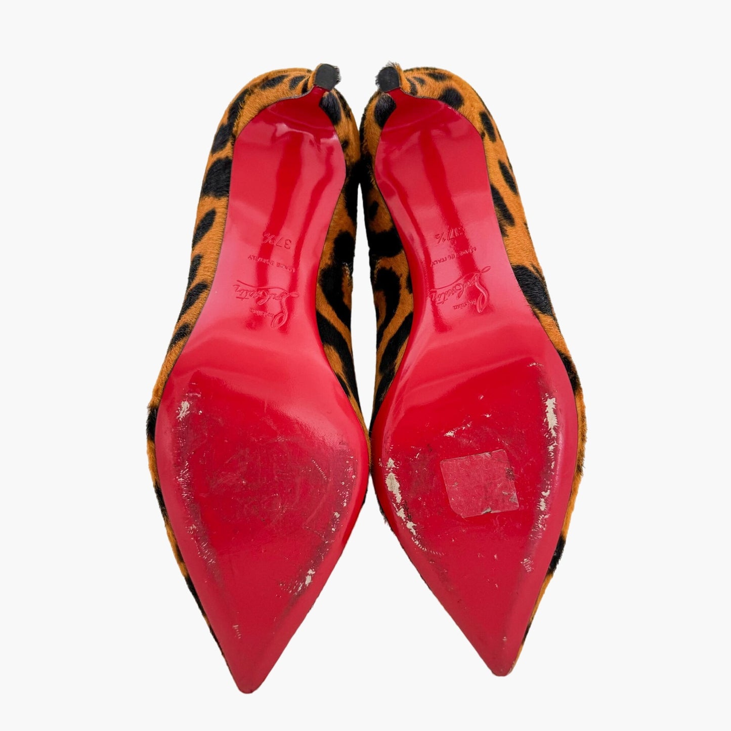 Christian Louboutin So Kate Booty 85 in Spicy Leopard Pony Hair Size 37.5